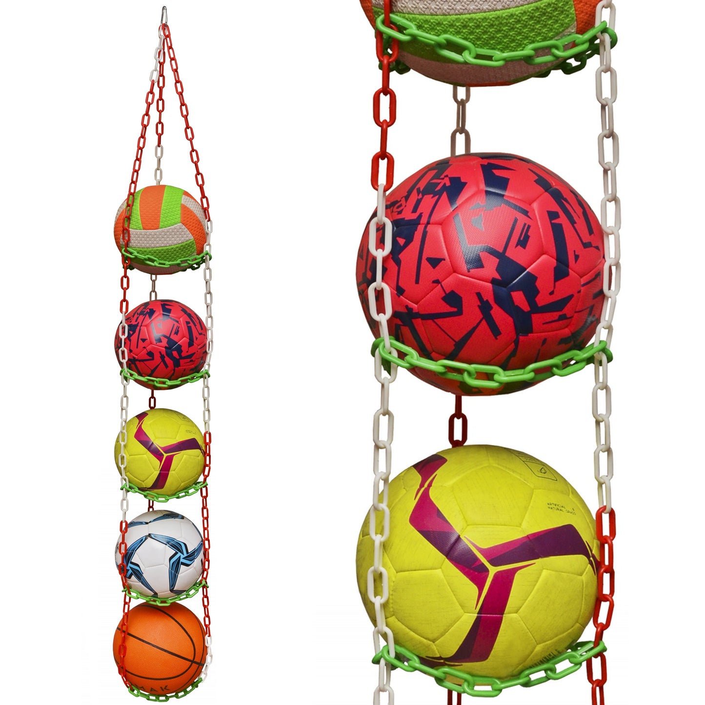 Ball hanger - RED/WHITE/GREEN