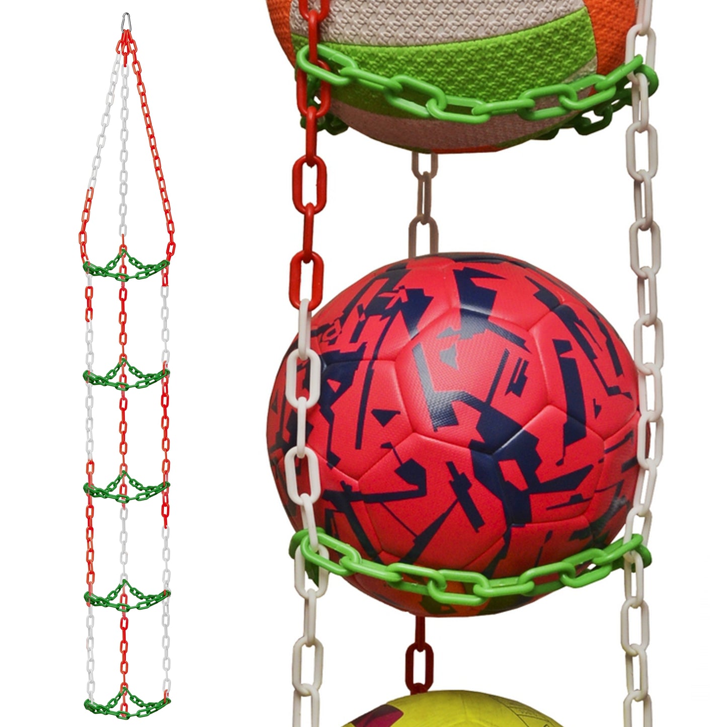 Ball hanger - RED/WHITE/GREEN