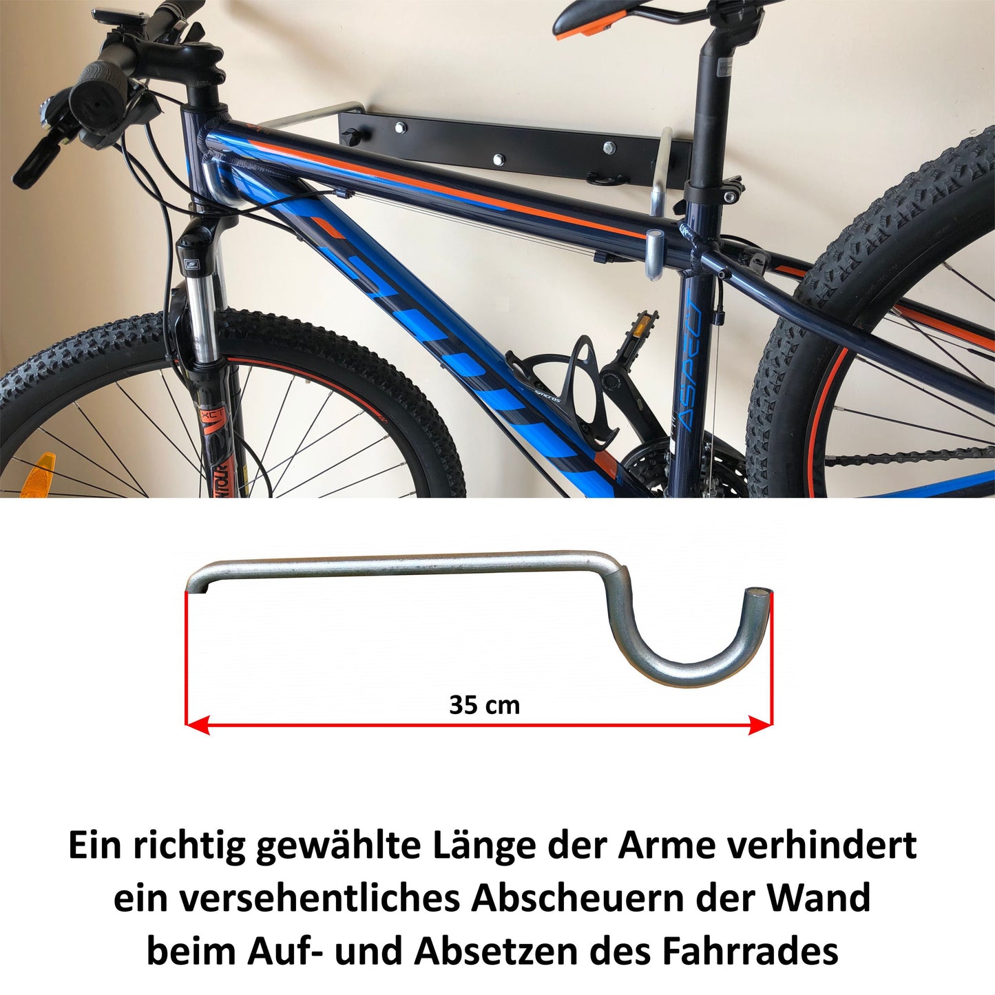 DOPP-2 - Wall mount for storing any type of bicycle