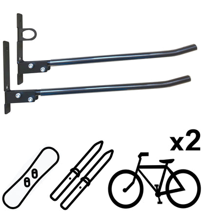 DOPP-1 - Wall mount for storing two bicycles, skis and snowboards