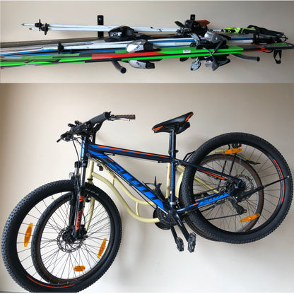 DOPP-1 - Wall mount for storing two bicycles, skis and snowboards